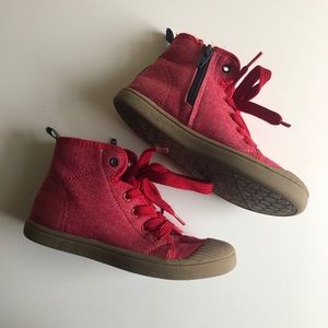 Boys Red Hi Top Sneakers Size